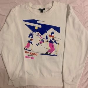 J Crew Ski Babes On the Go-Go Crew Neck Sweater